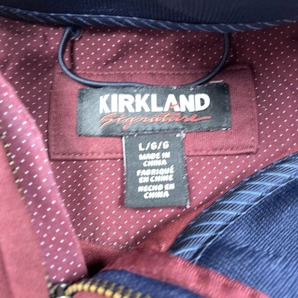 Kirkland Signature Mens Burgundy 1/4 Zip Pullover Size L Casual Sweater a0798 - Picture 2 of 7